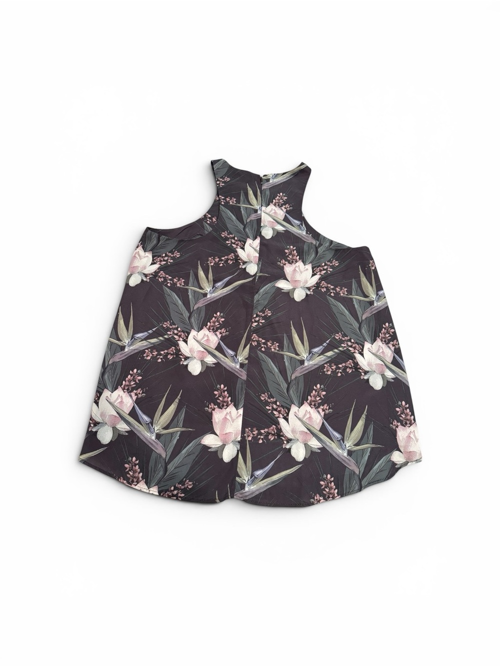 Stylestalker Sleeveless Floral Halter swingy trapeze tank GORGEOUS fabric - Picture 3 of 3
